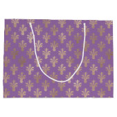 Lux Gold Lilie und Amethyst Große Geschenktasche Geschenktüte (Rückseite)
