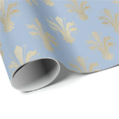 Lux Gold Lilie und Cerulean Blue Geschenkpapier (Rolleneckpunkt)
