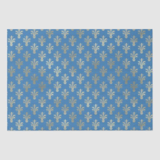 Lux Gold Lilie und Französisch Blue Seidenpapier (Vorderseite)