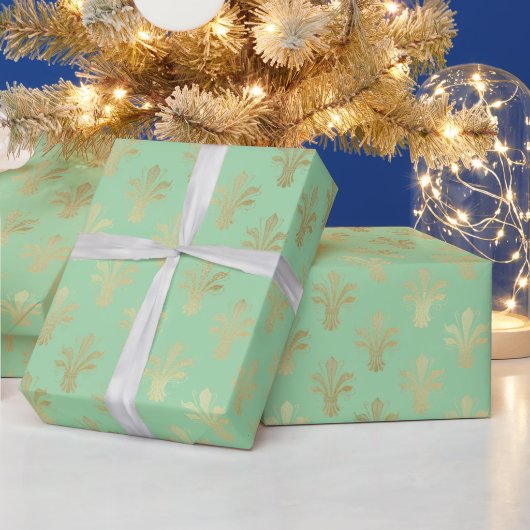 Lux Gold Lilie und Green Ash Geschenkpapier (Feiertage)