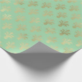 Lux Gold Lilie und Green Ash Geschenkpapier (Ecke)