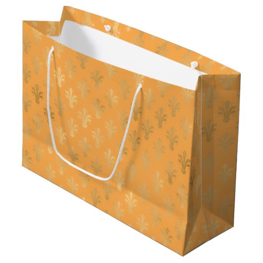 Lux Gold Lilie und Marigold Große Geschenktüte (Vorderseite Schrägansicht)