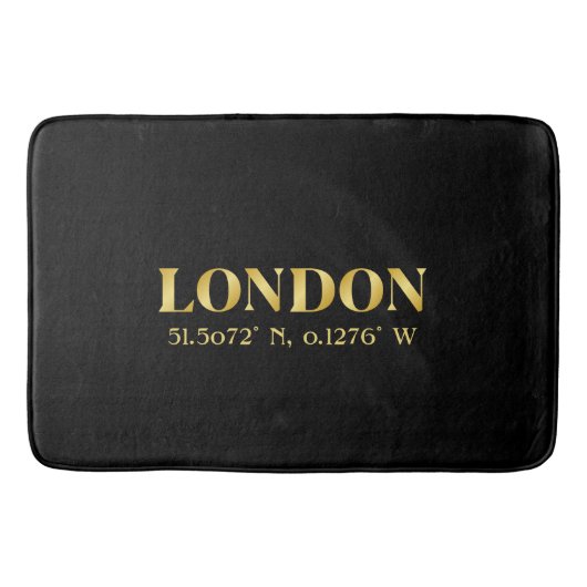 Lux Gold London Latitude & Longitude Badematte (Vorderseite)
