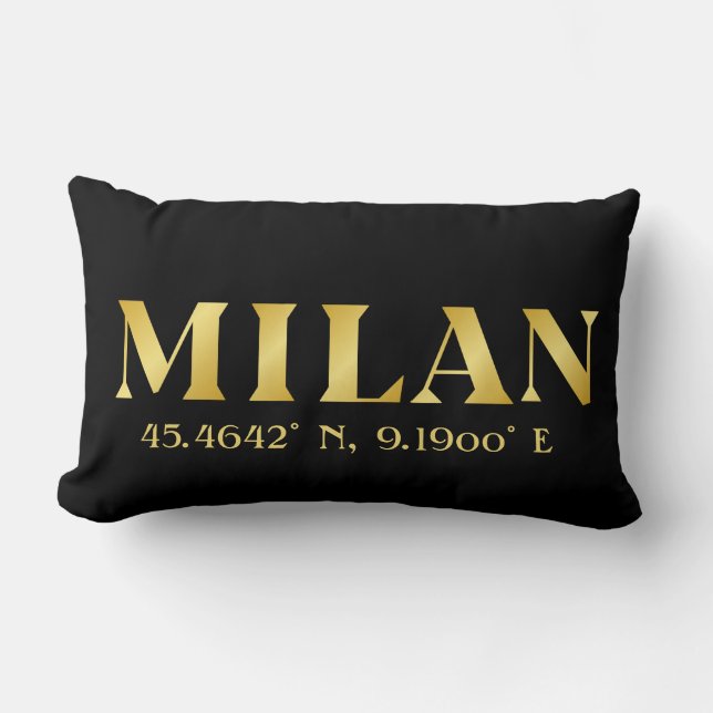 Lux Gold Milan Latitude & Longitude Black Lendenkissen (Vorderseite)