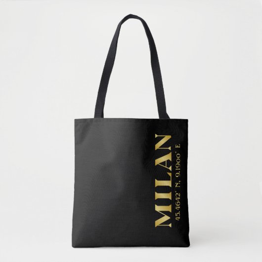 Lux Gold Milan Latitude & Longitude Black Tasche (Vorderseite)