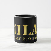 Lux Gold Milan Latitude & Longitude Black Tasse (Zentrum)