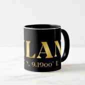Lux Gold Milan Latitude & Longitude Black Tasse (VorderseiteRechts)