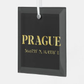 Lux Gold Prag - Breitengrad und Länge Ornament Aus Glas (Vorderseite links)