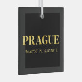 Lux Gold Prag - Breitengrad und Länge Ornament Aus Glas (Vorderseite Rechts)