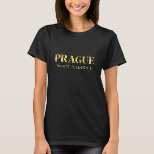 Lux Gold Prague Latitude & Longitude T - Shirt