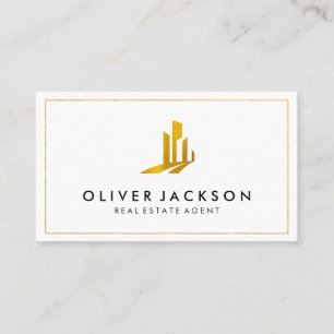 Lux Gold Real Anwesen White Gray Business Card Visitenkarte