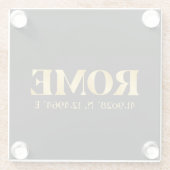 Lux Gold Rome Latitude & Longitude Glasuntersetzer (Rückseite)