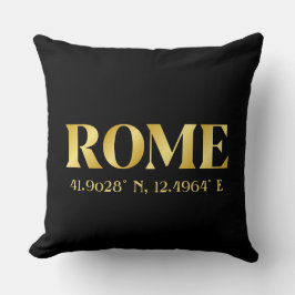 Lux Gold Rome Latitude & Longitude Kissen