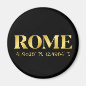 Lux Gold Rome Latitude & Longitude Magnet (Vorne)