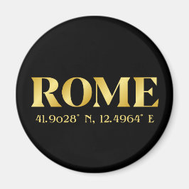 Lux Gold Rome Latitude & Longitude Magnet