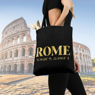 Lux Gold Rome Latitude & Longitude Tasche