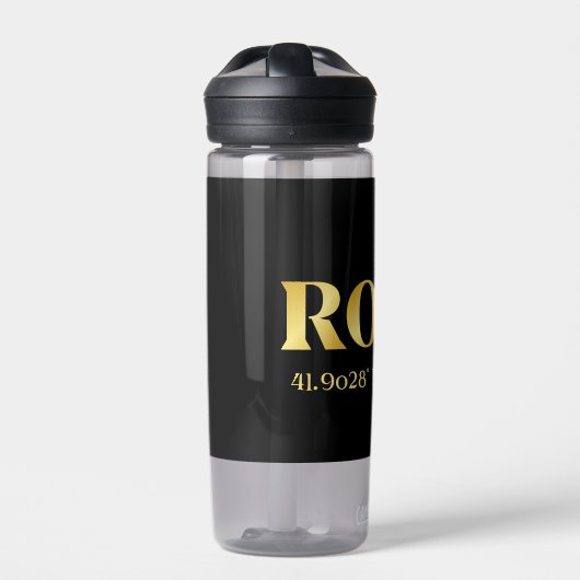 Lux Gold Rome Latitude & Longitude Trinkflasche (Vorderseite)