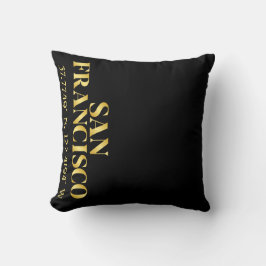 Lux Gold San Francisco Latitude & Longitude Kissen