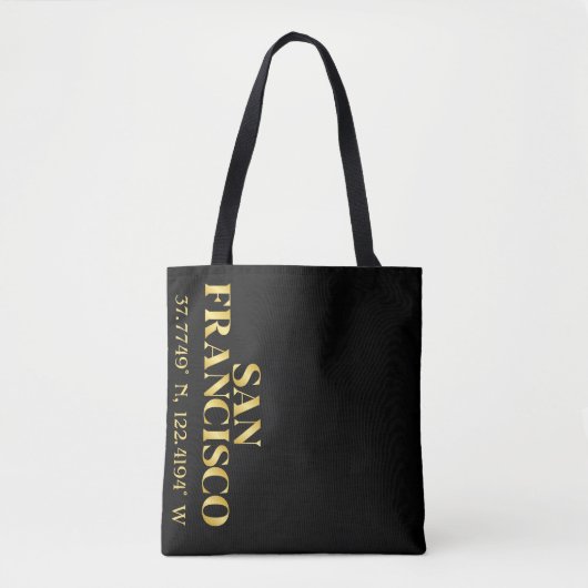 Lux Gold San Francisco Latitude & Longitude Tasche (Vorderseite)