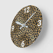 LUX GOLD SILVER LEOPARD WALL CLOCK RUNDE WANDUHR (Winkel)