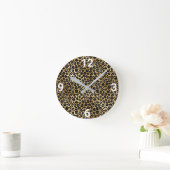 LUX GOLD SILVER LEOPARD WALL CLOCK RUNDE WANDUHR (Zuhause)