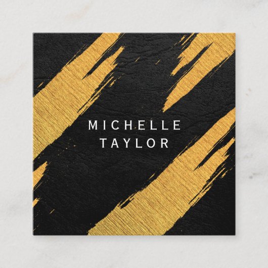 Lux Imitate Gold Kunstdrucke Lederdrucke Quadratische Visitenkarte (Vorderseite)