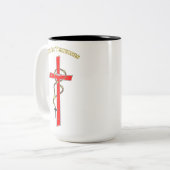 Lux in Tenebris -02 Zweifarbige Tasse (Vorderseite Links)