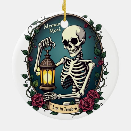 Lux in Tenebris Skeleton Lantern Ornament (Hinten)