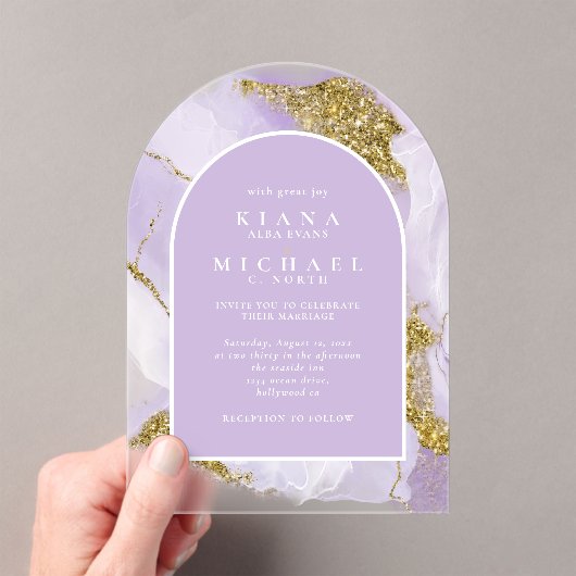 Lux Ink Lavender Abstrakt Arch ID990 Acryleinladungen (Insitu (Handheld))