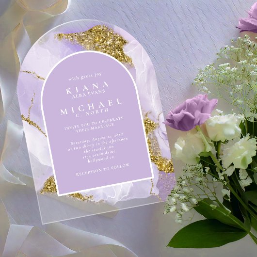 Lux Ink Lavender Abstrakt Arch ID990 Acryleinladungen