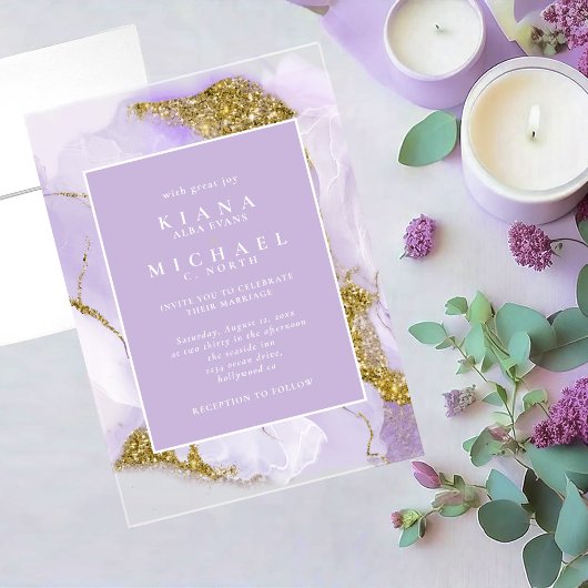 Lux Ink Lavender Abstrakt ID990 Acryleinladungen