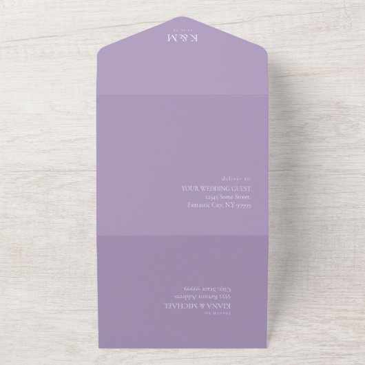 Lux Ink Lavender Abstrakt ID990 All In One Einladung (Außenbereich)