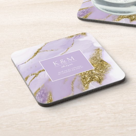 Lux Ink Lavender Abstrakt ID990 Getränkeuntersetzer (Linke Seite)