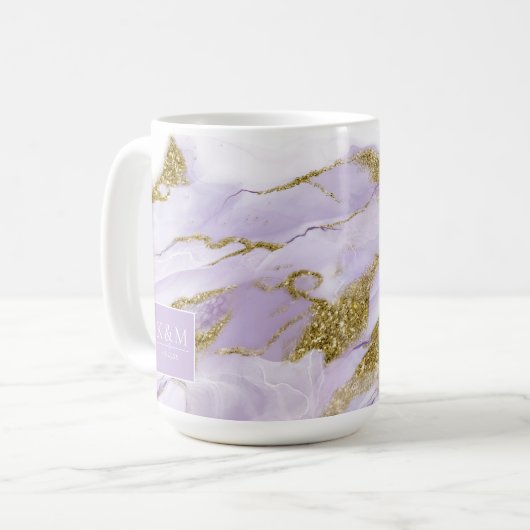 Lux Ink Lavender Abstrakt ID990 Kaffeetasse (Vorderseite Links)