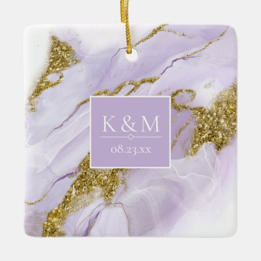 Lux Ink Lavender Abstrakt ID990 Keramikornament (Vorderseite)