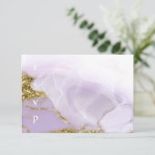 Lux Ink Lavender Abstrakt ID990 RSVP Karte (Stehend Vorderseite)