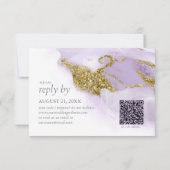 Lux Ink Lavender Abstrakt ID990 RSVP Karte (Rückseite)