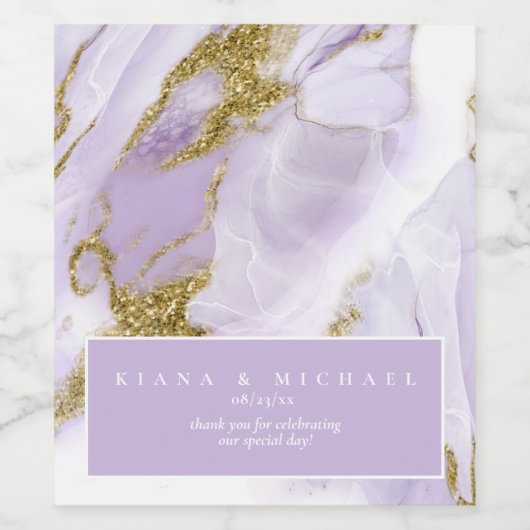 Lux Ink Lavender Abstrakt ID990 Weinetikett (Einzelnes Label)