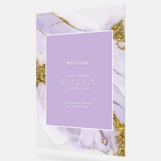 Lux Ink Lavender Abstrakt Welcome ID990 Acrylschild (Winkel)