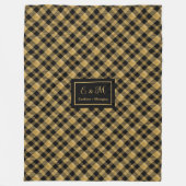 Lux karierte Decke Schwarz Gold Outdoor-Geschenkid (Vorderseite)