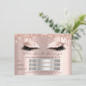 Lux Lashes Gray Spark Gold Makeup Certificate Gesc Einladung (Stehend Vorderseite)