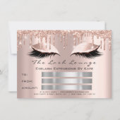 Lux Lashes Gray Spark Gold Makeup Certificate Gesc Einladung (Vorderseite)