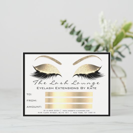 Lux Lashes White Gold Makeup Certificate Geschenk (Stehend Vorderseite)
