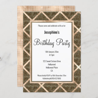 LUX LEOPARD CHAMPAGNE GEBURTSTAGLICHE EINLADUNG