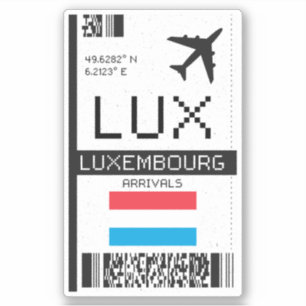LUX Luxembourg Boarding Pass - Airport Travel Aufkleber