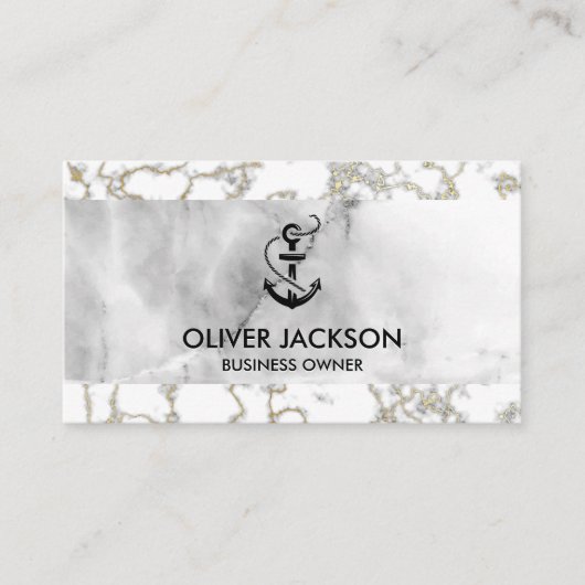 Lux Marble | Ankersymbol Visitenkarte (Vorderseite)