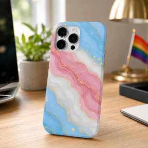 Lux Marmor Trans Pride Farben iPhone 16 Pro Max Hülle