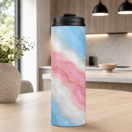 Lux Marmor Trans Pride Farben Thermosbecher
