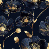 Lux Minimalist Navy Throw Gold Flowers Monogram Fleecedecke