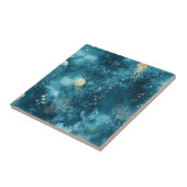 Lux Ocean Jellyfish & Coral Gold Pattern (3) Fliese (Seite)